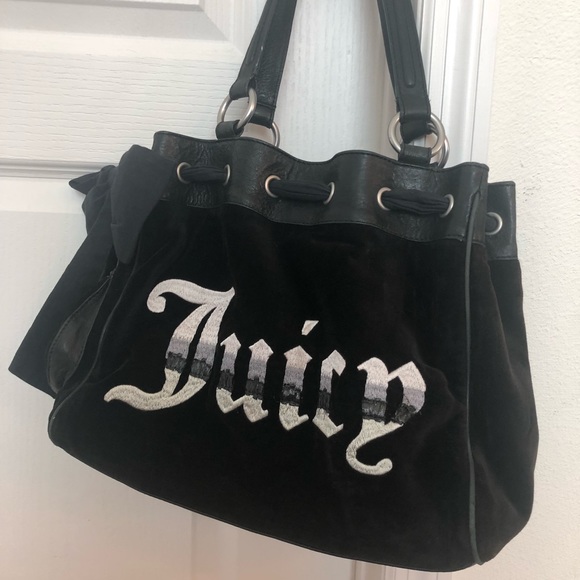 Juicy Couture Handbags - Juicy Couture Black Velvet purse